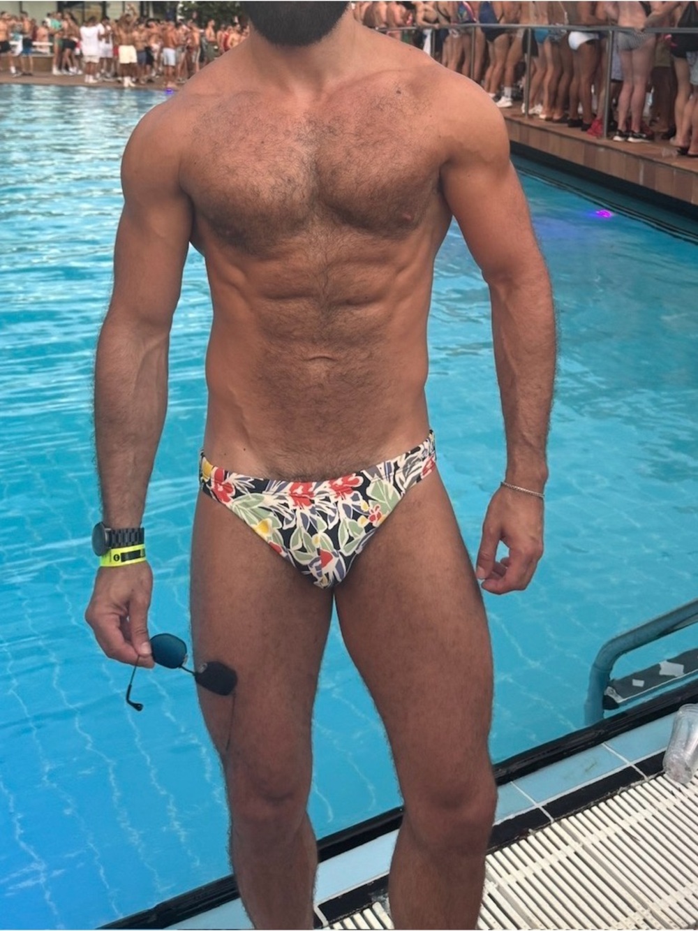 Men's Floral Low-Rise Swim Trunks — Multicolor Floral